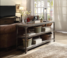 Load image into Gallery viewer, Gorden Weathered Oak &amp; Antique Silver Console Table
