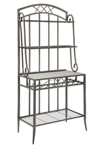 Aldric Faux Marble & Antique Baker's Rack