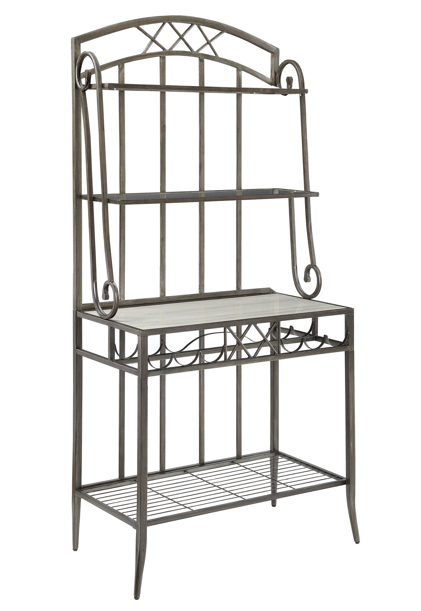 Aldric Faux Marble & Antique Baker's Rack