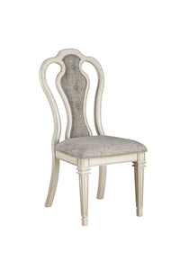 Kayley Linen & Antique White Side Chair