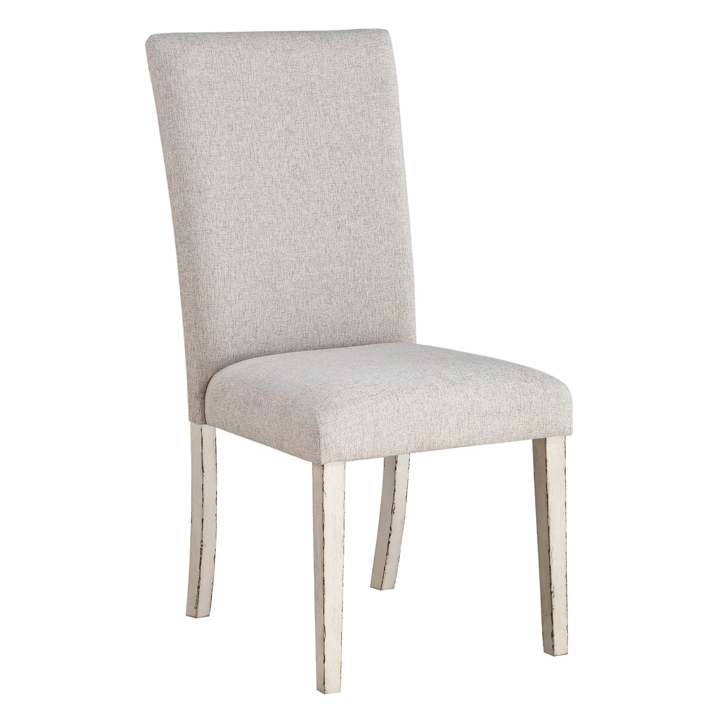 Katet Beige Linen & Antique White Side Chair