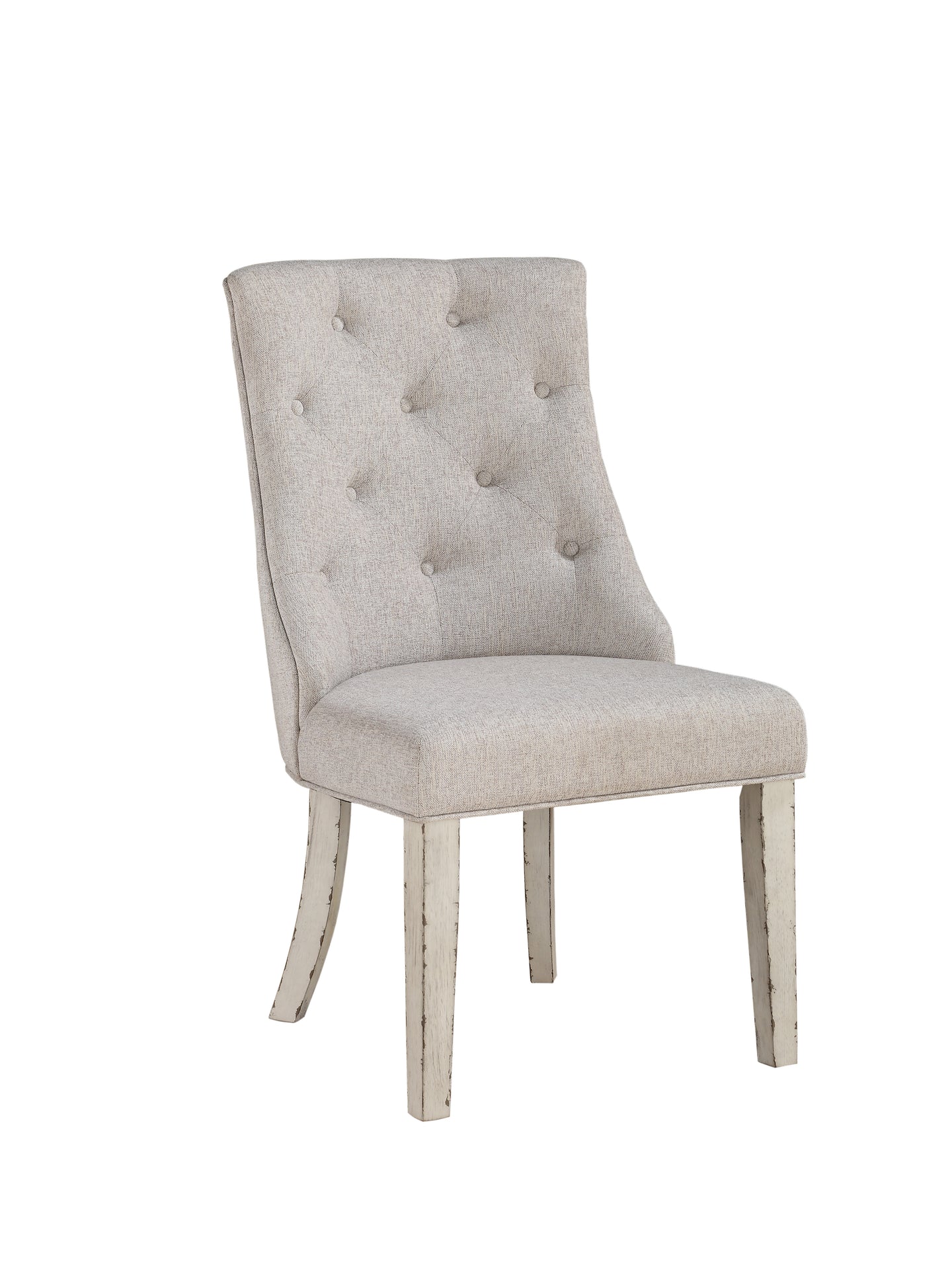Katet Beige Linen & Antique White Arm Chair
