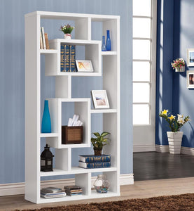 Geometric Cube White Bookcase