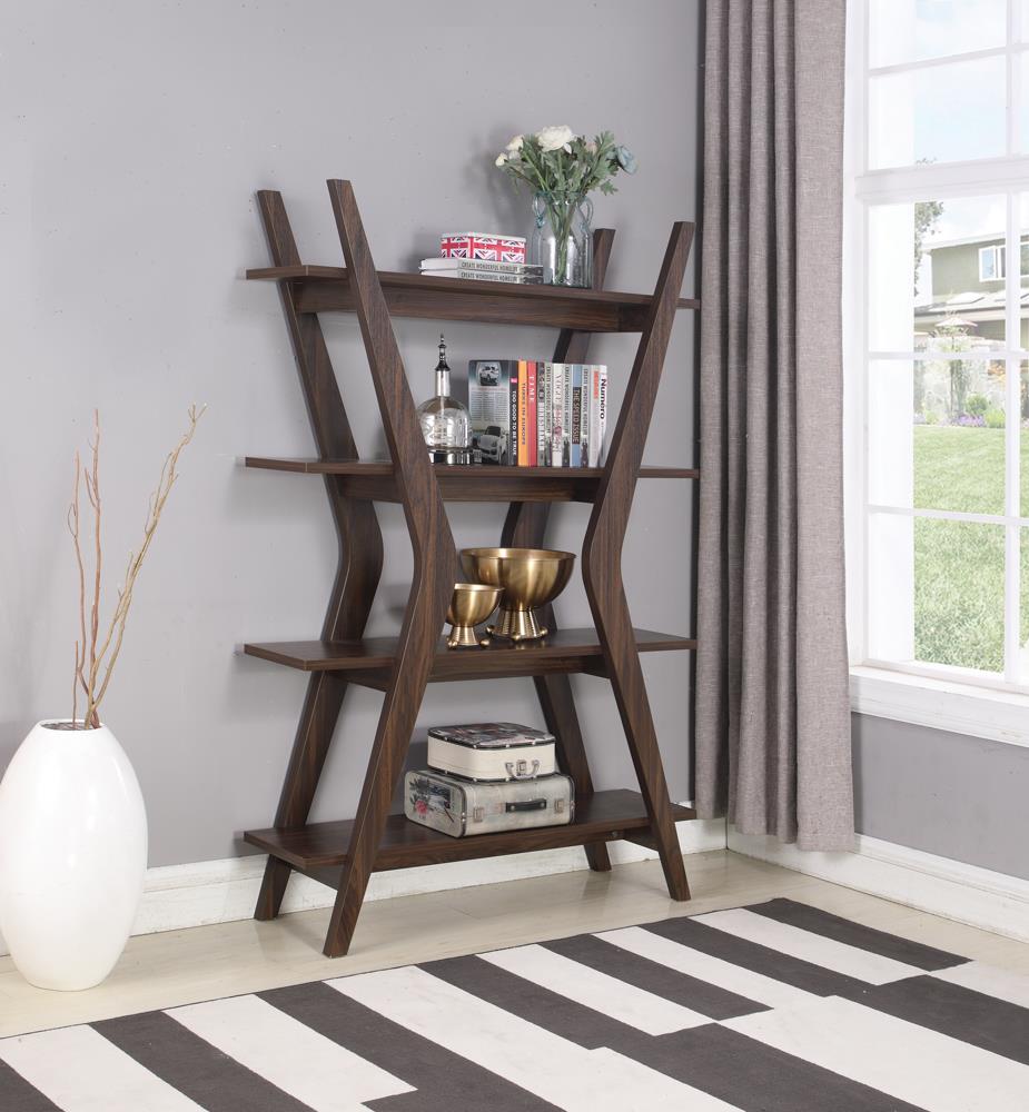 Mid-Century Modern Dark Walnut Bookcase