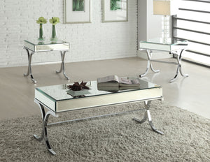 Yuri Mirrored Top & Chrome Coffee Table