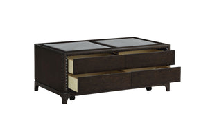 Adelynn Mirrored & Espresso Coffee Table