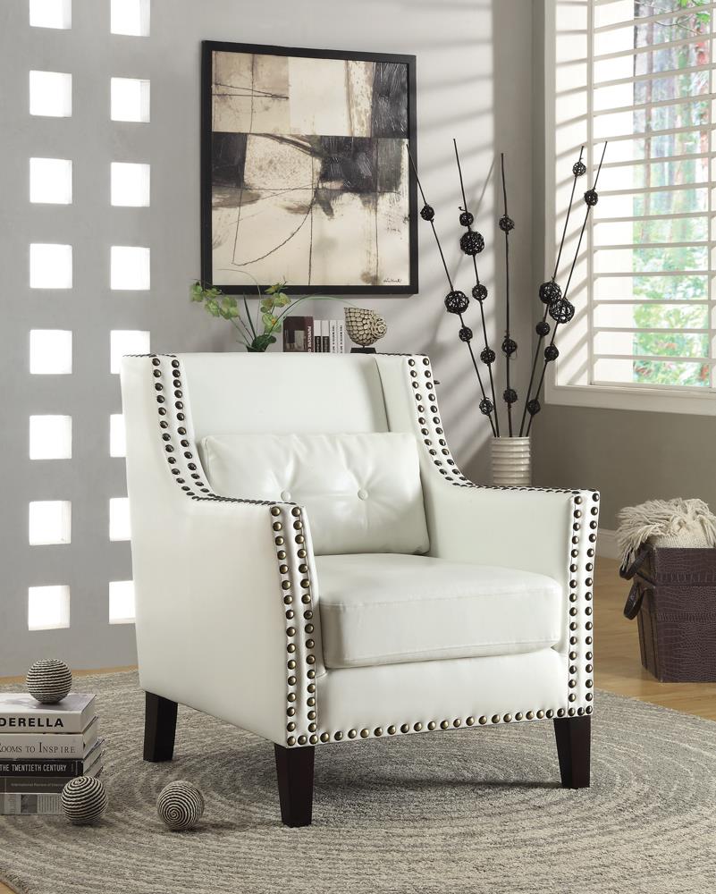 Traditional White Accent Chair