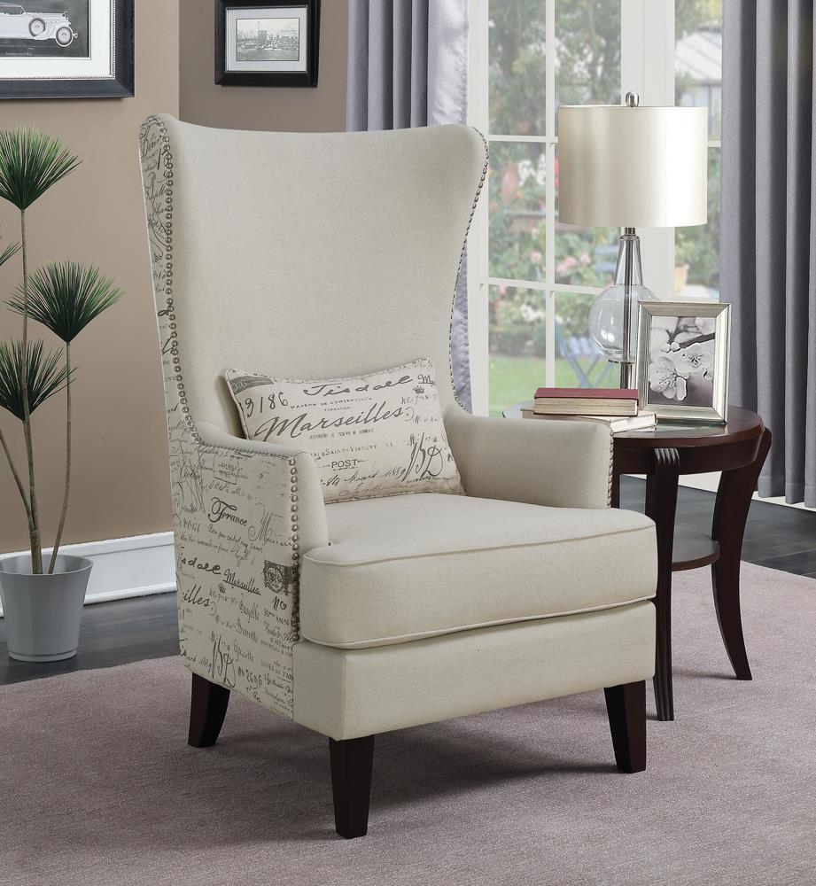 Traditional Cream Accent Chair