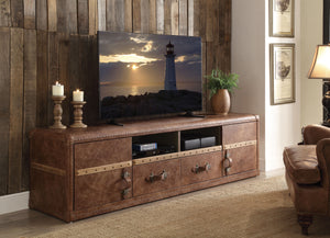 Aberdeen Retro Brown Top Grain Leather TV Stand