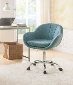 Giolla Vintage Turquoise PU & Chrome Office Chair