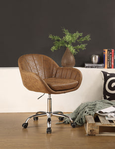Giolla Vintage Chocolate PU & Chrome Office Chair