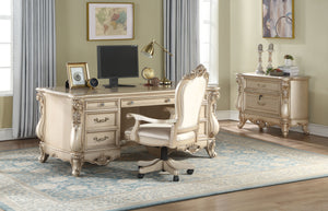 Gorsedd Fabric & Antique White Executive Office Chair