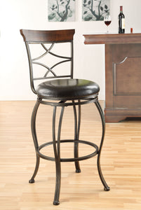 Tavio Espresso PU & Antique Bronze Bar Chair