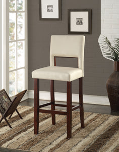 Reiko White PU & Espresso Bar Chair (1Pc)