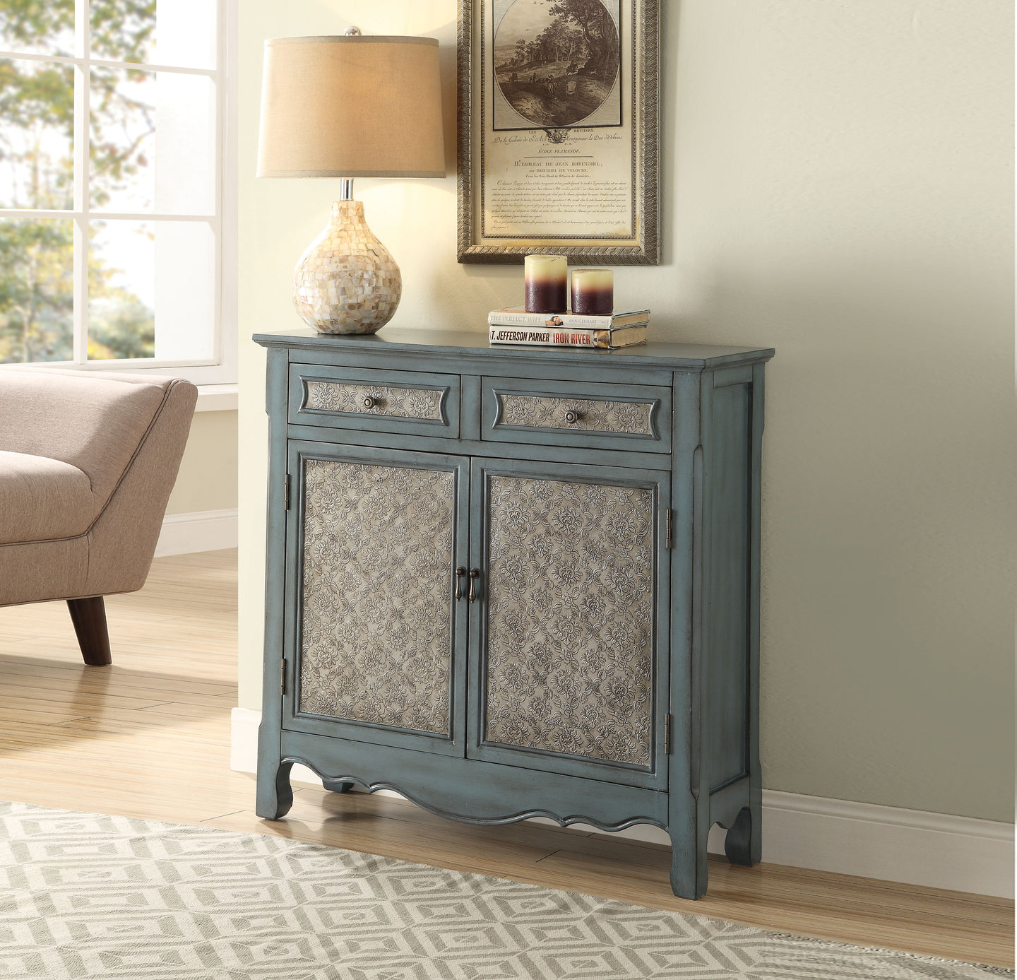 Winchell Antique Blue Console Table