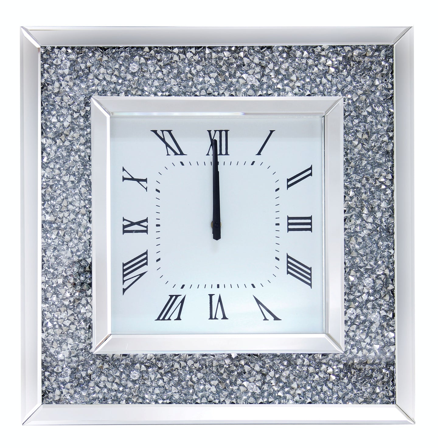 Noralie Mirrored & Faux Diamonds Wall Clock