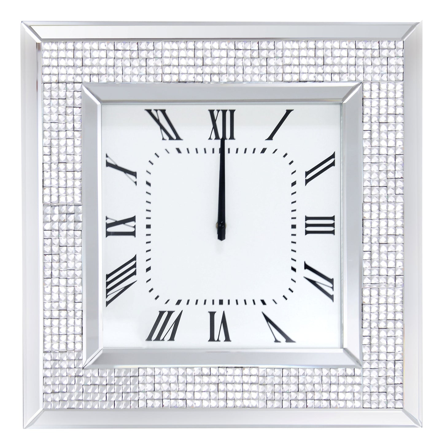 Iama Mirrored & Faux Rhinestones Wall Clock