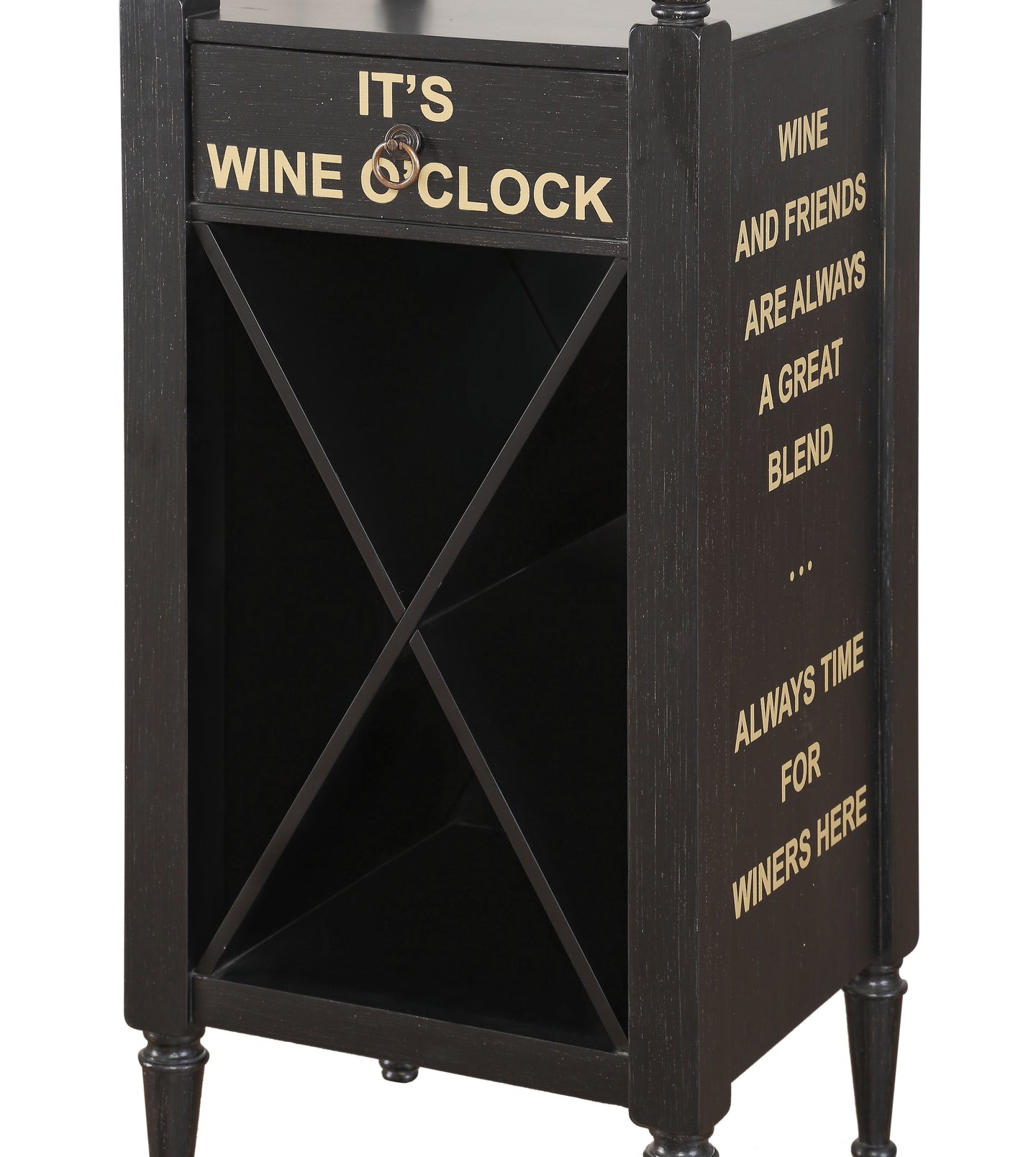 Anthony Antique Black Wine Cabinet