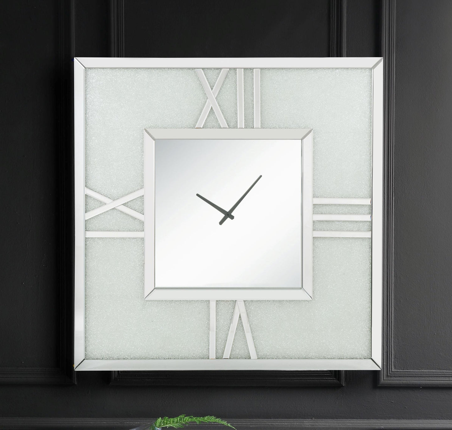 Noralie Mirrored & Faux Diamonds Wall Clock (LED)