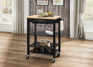 Ottawa Natural & Black Kitchen Cart